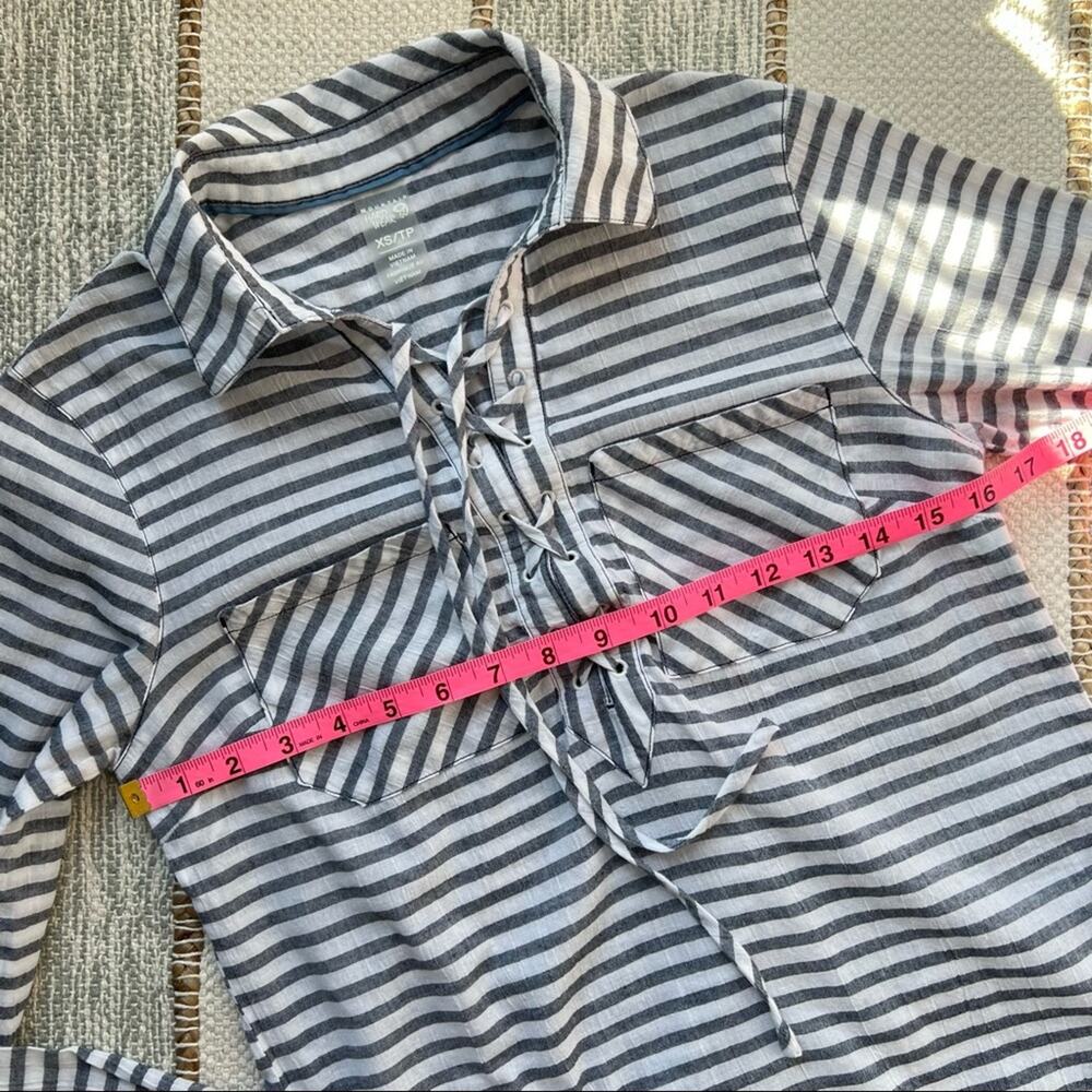 Mountain Hardwear Berryessa Blue White Striped Pullover Shirt Women’s XS - Picture 6 of 9